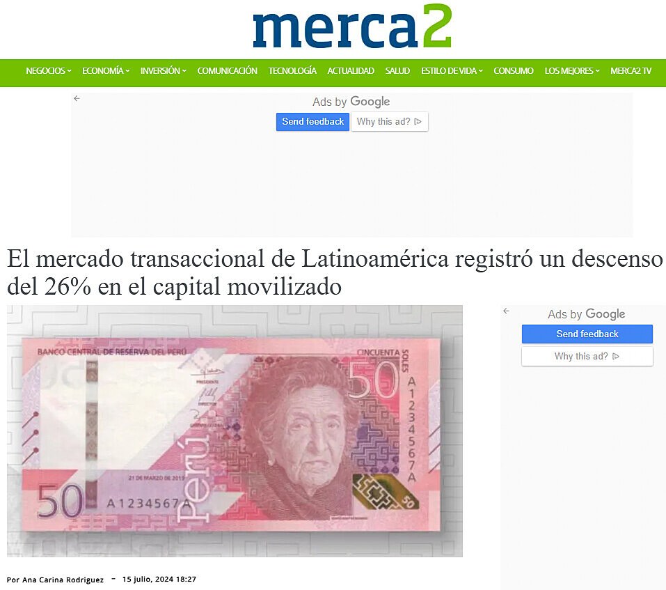 El mercado transaccional de Latinoamrica registr un descenso del 26% en el capital movilizado